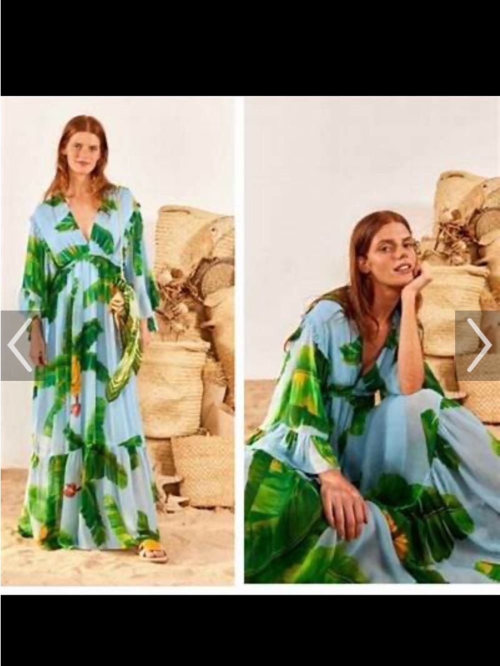 FARM Rio Blue Tropical Banana Leaf Maxi Dress - Picture 8 of 9